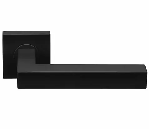 Op = Op Deurklink BASICS BSQ1-G op vierkant rozet mat zwart