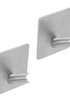 Differnz haak zelfklevend vierkant schuin rvs mat chroom 2 stuks Op = Op