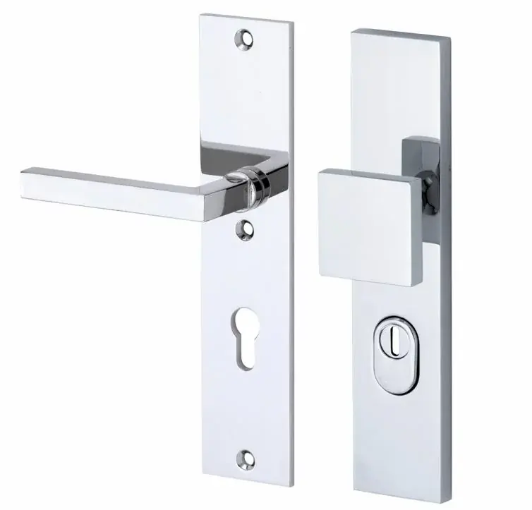 SKG3 PC55 knop/kruk op schild Kare/Bauhaus links + kerntrekbeveiliging glans chroom Speciale Aanbieding