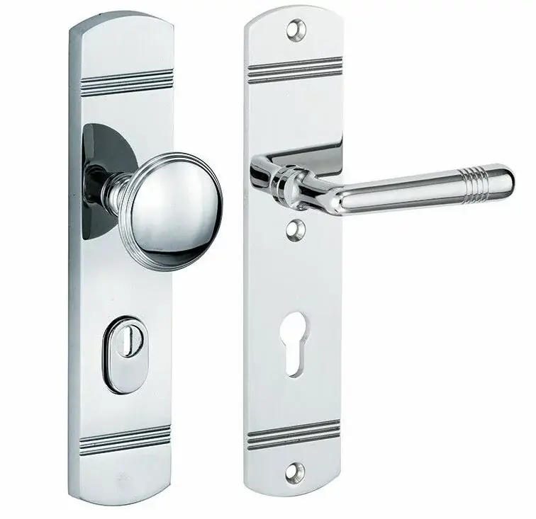 SKG3 PC55 knop/kruk op schild Art-Deco rechts + kerntrekbeveiliging glans chroom Direct Beschikbaar
