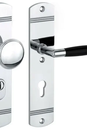 Alleen Vandaag SKG3 PC55 knop/kruk op schild Ton rechts + kerntrekbeveiliging glans chroom
