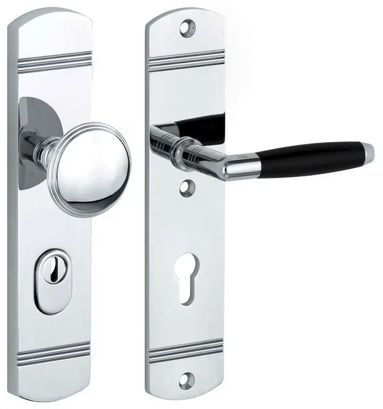 Alleen Vandaag SKG3 PC55 knop/kruk op schild Ton rechts + kerntrekbeveiliging glans chroom