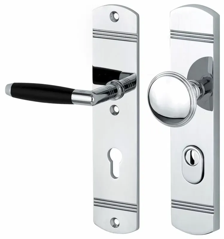 SKG3 PC72 knop/kruk op schild Ton links + kerntrekbeveiliging glans chroom Flitsaanbieding