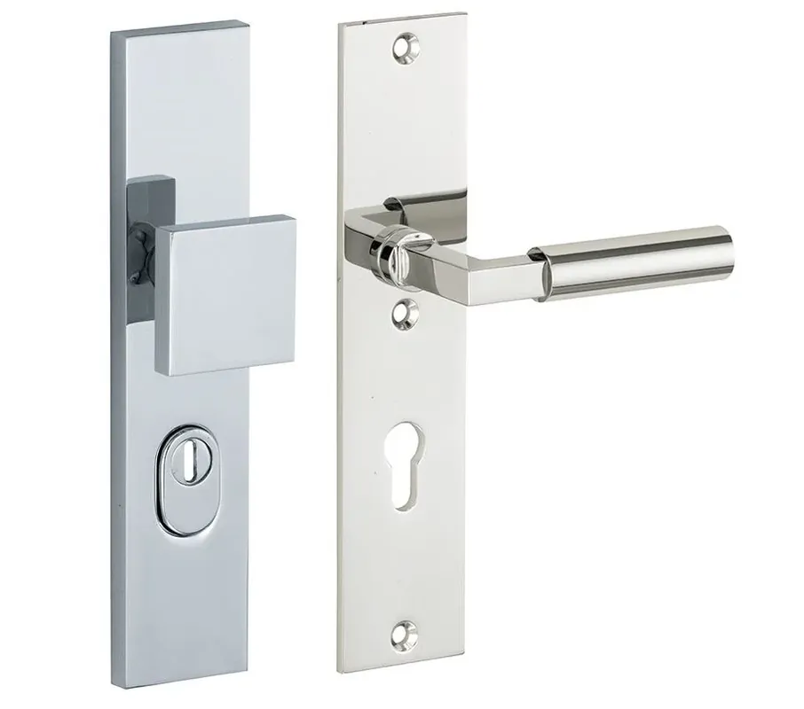 SKG3 PC55 knop/kruk op schild Bauhaus rechts + kerntrekbeveiliging glans chroom Finale Uitverkoop