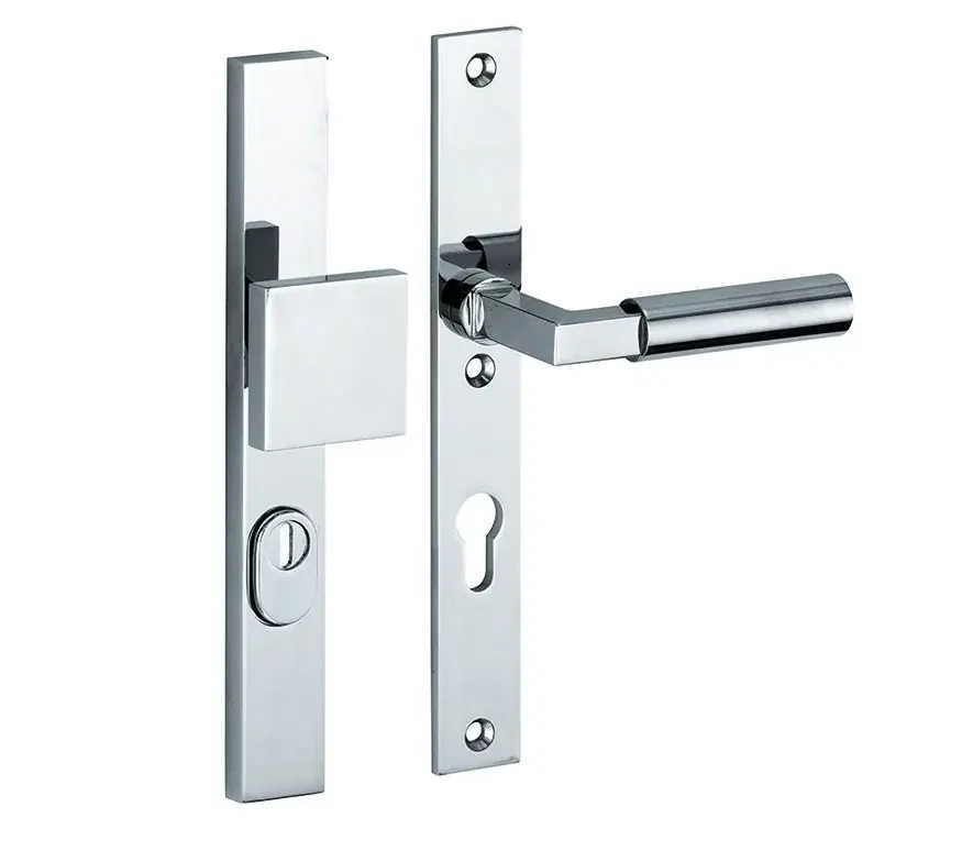 SKG3 PC72 knop/kruk op smalschild Bauhaus rechts + kerntrekbeveiliging glans chroom Favoriet