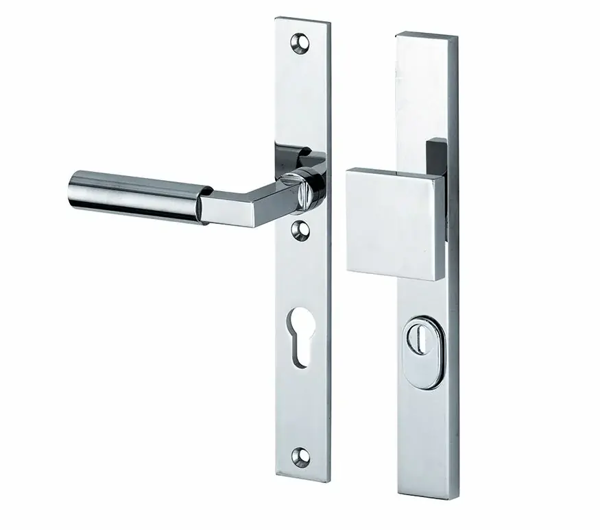 SKG3 PC55 knop/kruk op smalschild Bauhaus links + kerntrekbeveiliging glans chroom Nu Kopen