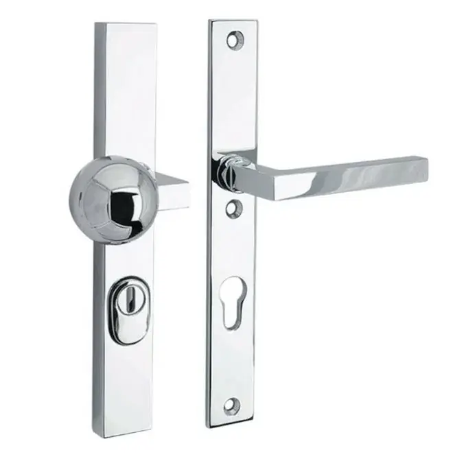 Goedkoop SKG3 PC72 knop/kruk op smalschild Kare/Bauhaus rechts + kerntrekbeveiliging glans chroom