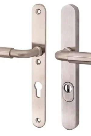 Aanbieding SKG3 PC92 kruk/kruk op smalschild Frankfurt links + kerntrekbeveiliging mat nikkel/mat nikkel PVD