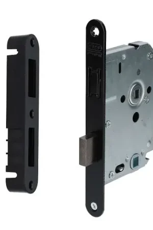 Favoriet Nemef magneet toilet-badkamer slot 1264/73 met zwarte voorplaat inclusief sluitkom 1269/73