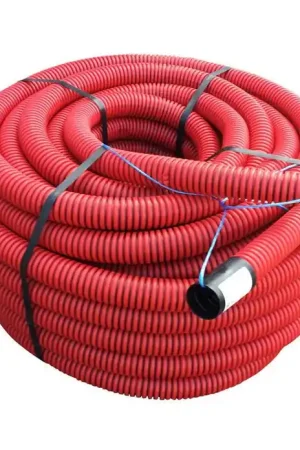 Flexibele buis 75 mm met trekdraad en koppelstuk / 50 mtr. Populair