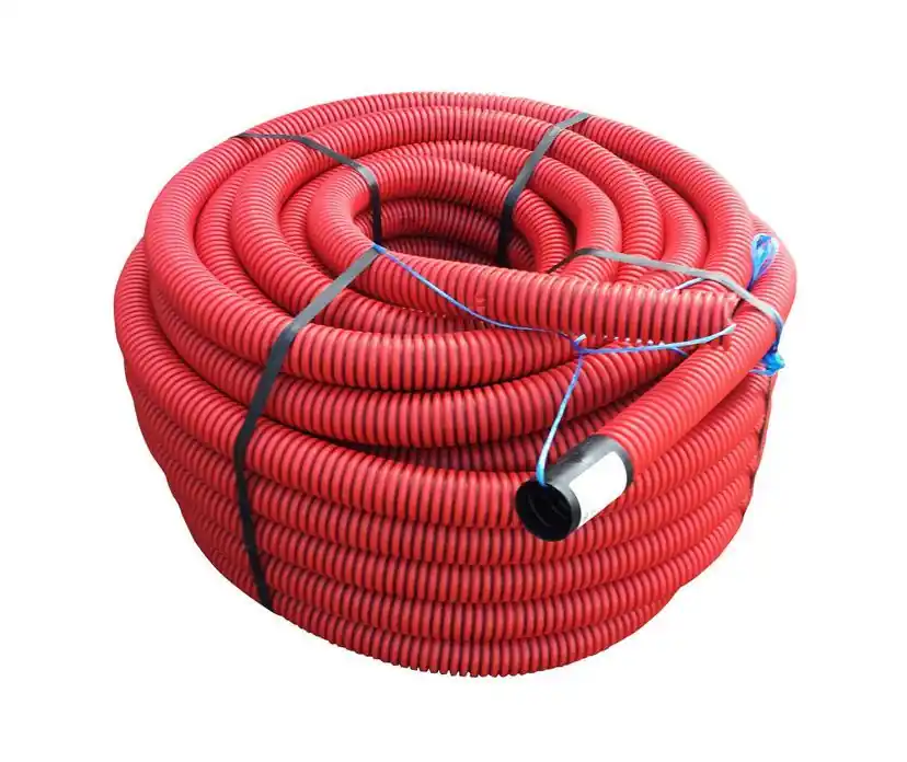 Flexibele buis 75 mm met trekdraad en koppelstuk / 50 mtr. Populair