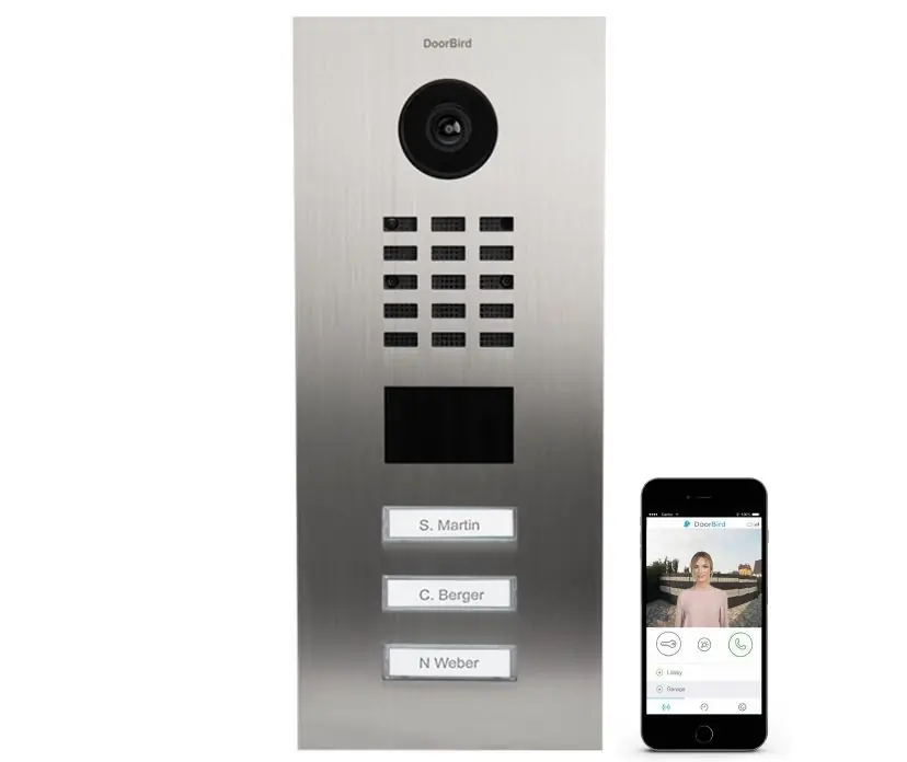 Uitverkoop DoorBird IP videofoonset D2103V RVS, 3 drukknoppen