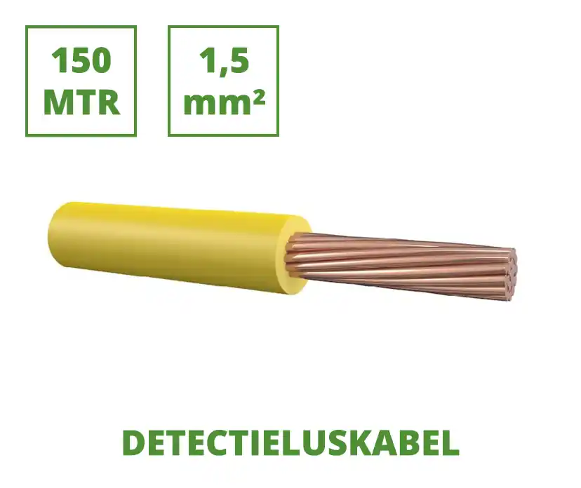 Beperkte Voorraad Detectieluskabel geel 150 mtr. met soepele kern 1,5 mm²