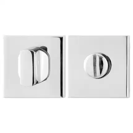 Toiletgarnituur 50x50x8mm stift 5mm RVS gepolijst grote knop Populair