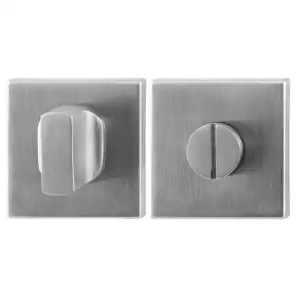Toiletgarnituur 50x50x8mm stift 5mm RVS geborsteld grote knop Weekendaanbieding