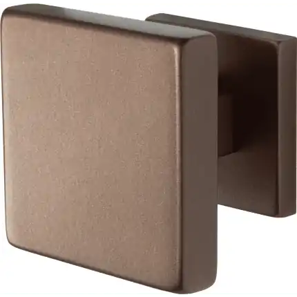 Laatste Kans vierkante voordeurknop op rozet Bronze blend 70×70 mm