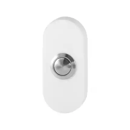 Merkproduct Huisbel ovaal 70x32x10 mm wit