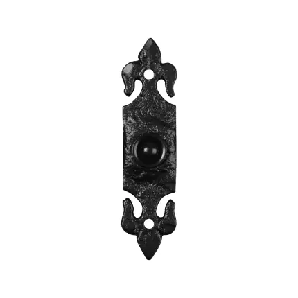 Speciale Aanbieding KP1761 landelijk deurbel lelie 120×30 mm smeedijzer zwart
