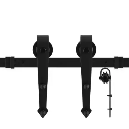 Betrouwbaar schuifdeursysteem Nuoli zwart 400 cm (2 x 200 cm schuifdeurrail)