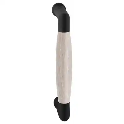Deurgreep ton model Ika 207mm zwart haaks nekje met eiken whitewash Must-Have