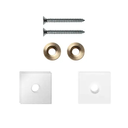 Flitsaanbieding enkele greep bevest.set wit op hout blinde montage 24x24x2mm