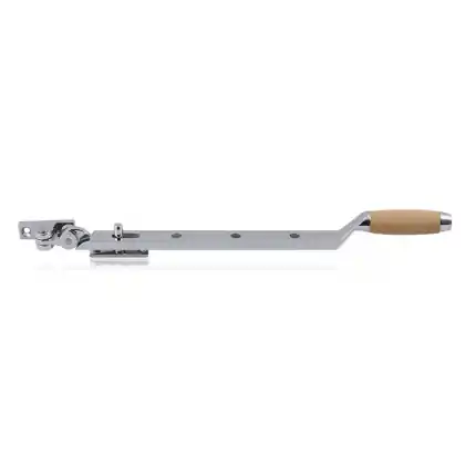 RVS gepolijst/beuken Ika raamuitzetter met trapezium eindknop 310mm Koopje