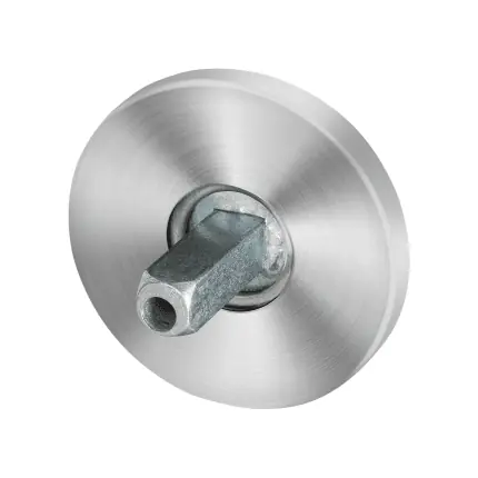 rozet 50x6mm RVS geborsteld met vastgelaste knopvastzetter Betrouwbaar