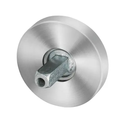 rozet 50x8mm RVS geborsteld met vastgelaste knopvastzetter Korting