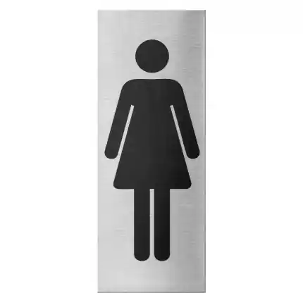 Hoge Kwaliteit RVS pictogram ‘Dames’ rechthoekig