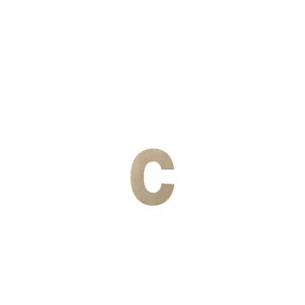 Huisnummer toevoeging letter ‘c’ Champagne blend, 116 mm Gratis Retour