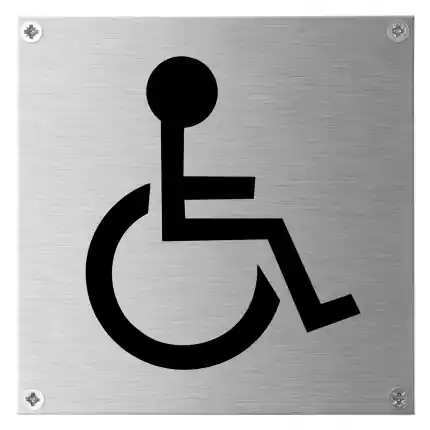 Beperkt Aanbod Pictogram ‘Mindervalide’ toilet RVS vierkant