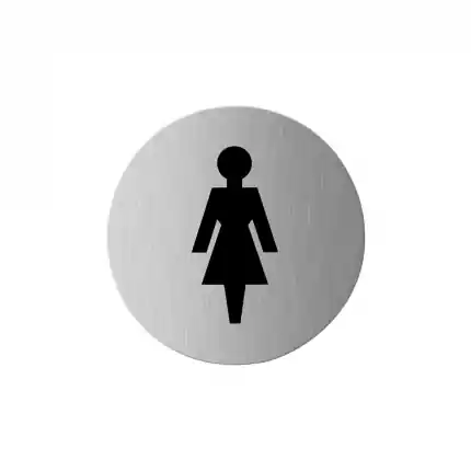 Gecertificeerd Pictogram ‘Damestoilet’ RVS rond