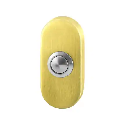 Gratis Retour Huisbel ovaal 70x32x10 mm PVD mat messing