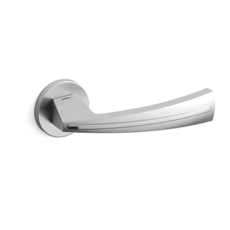 1141 Bix deurkruk op rozet, satinchrome/chrome Gratis Retour