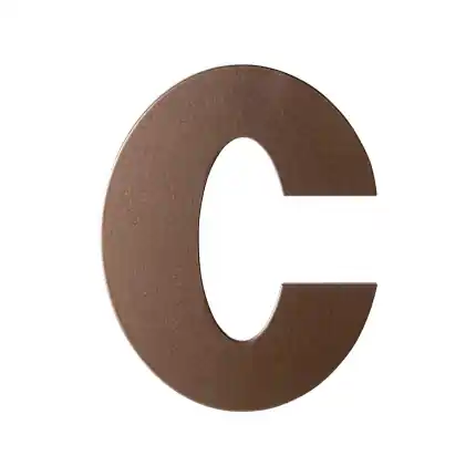 Bronze blend letter C plat, 110 mm Weekendaanbieding
