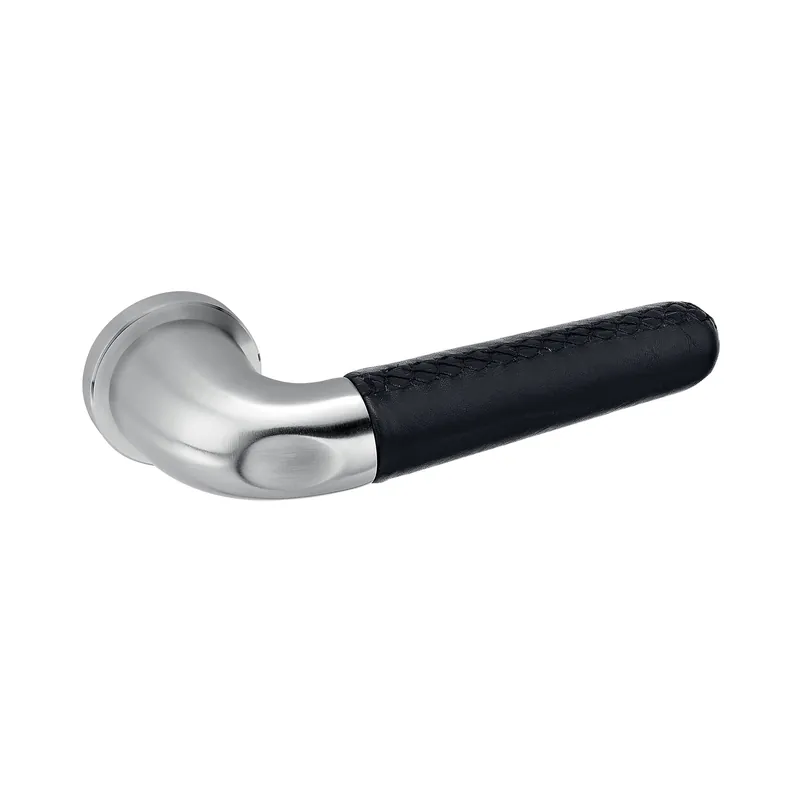 Deurkruk DRIVE zwart met rond rozet carbonlook Gratis Retour