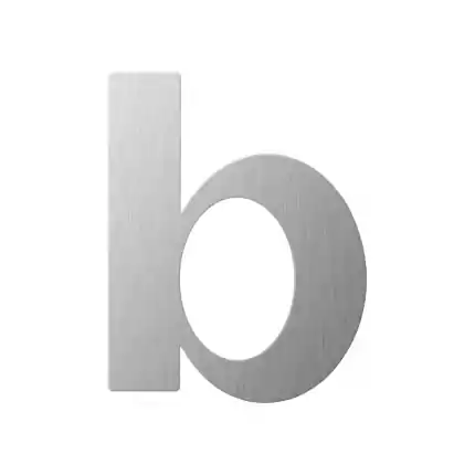 RVS huisnummer letter ‘B’ plat, 110 mm Fabrieksprijs