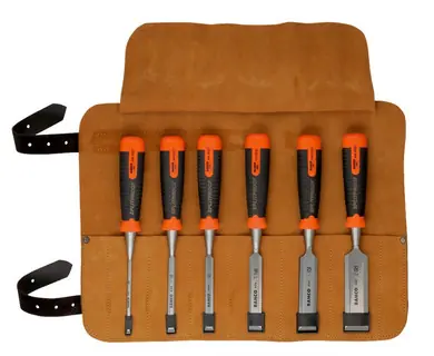 STEEKBEITELSET IN LEDEREN ROLTAS Weekendaanbieding