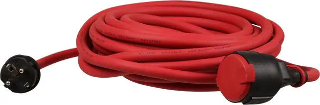 VERLENGLEIDING 10M 3X2.5MM ROOD Beperkt Aanbod