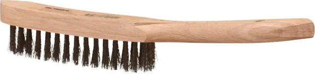 Uitverkoop STAALBORSTEL 3-RIJ RVS GEGOLFD