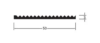 TRAPKANTPROFIEL 50 x 3 mm Op = Op
