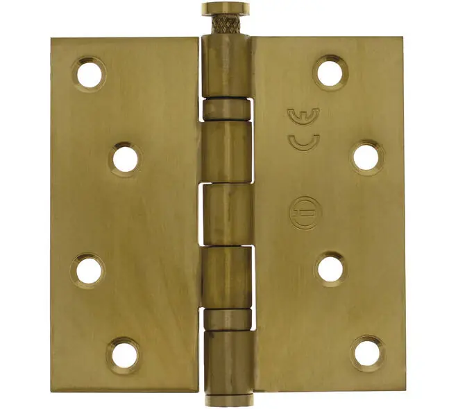 Speciale Aanbieding Intersteel Kogellagerscharnier 89 x 89 mm met rechte hoek PVD messing mat incl. schroeven