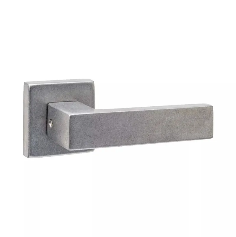 Gecertificeerd Intersteel Deurkruk Amsterdam met rozet massief verdekt 53x53x10mm met nokken rvs getrommeld