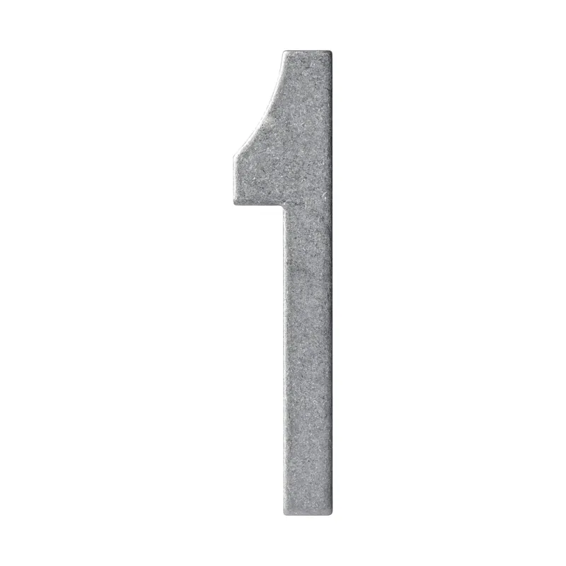 Laatste Versie Intersteel Huisnummer 1 150mm rvs getrommeld