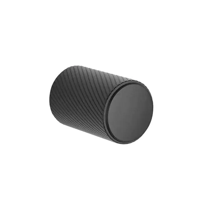 Korting Aprile Meubelknop 1060 Rond Geribbeld Ø20mm Zwart mat