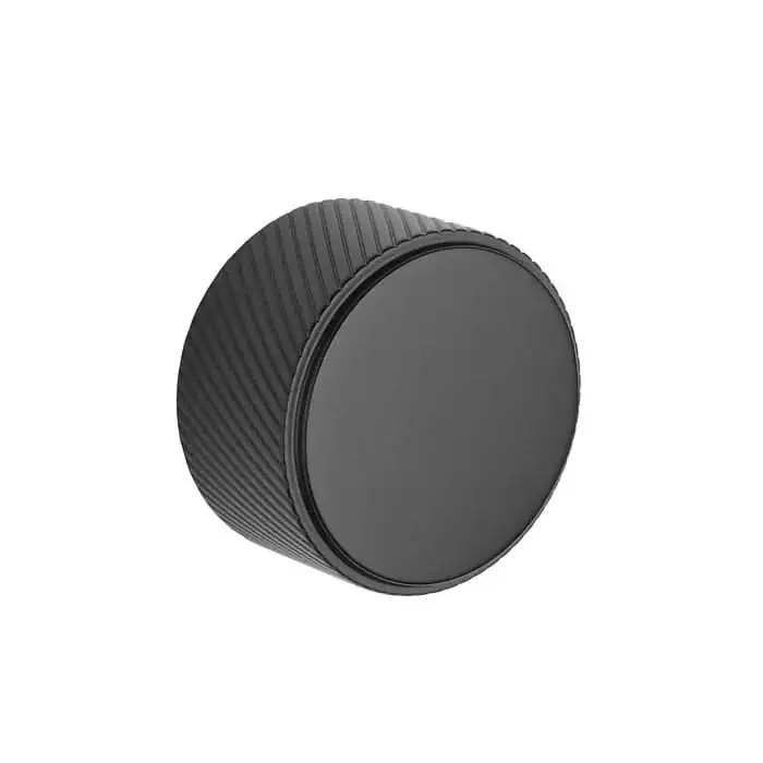 Direct Verzonden Aprile Meubelknop 1061 Geribbeld Rond Ø30mm Zwart mat
