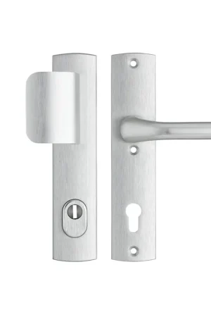 Aanbieding AXA Veiligheidsbeslag D-duwer+kruk Flow PC72 242x52x13 Alu Zilver