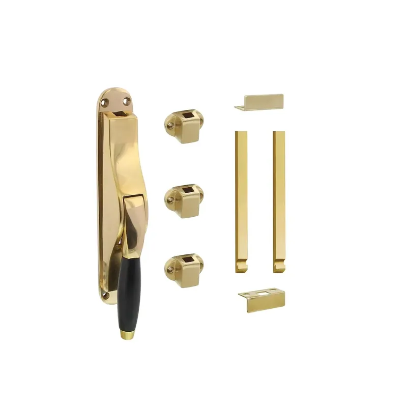 Lage Prijs Intersteel Set pomp-espagnolet Ton Basic inclusief stangenset 2X 1250mm Messing Gelakt/Ebbenhout