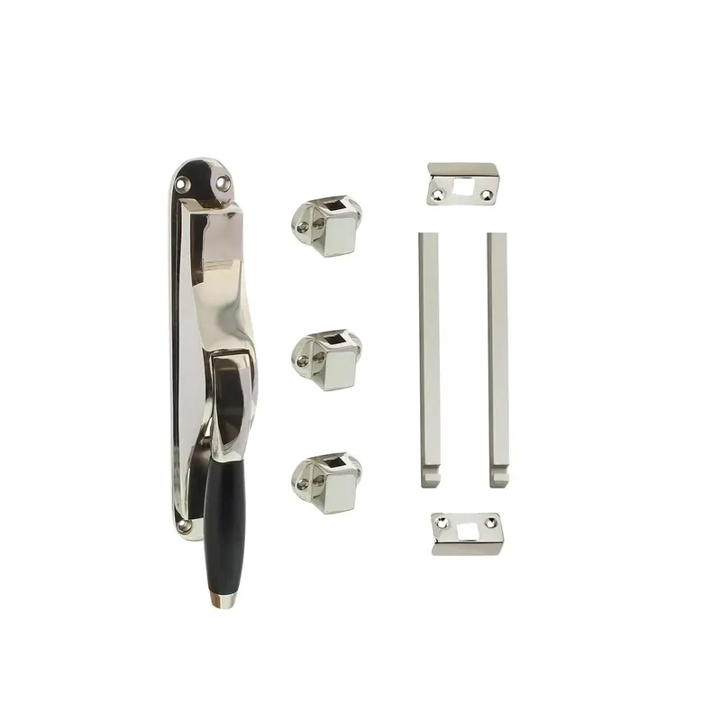 Premium Intersteel Set pomp-espagnolet Ton Basic inclusief stangenset 2X 1250mm Nikkel/Ebbenhout