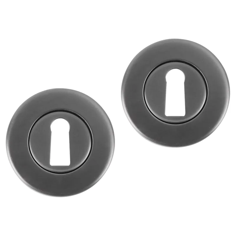 Differnz Rozet met Sleutelgat Gun Metal Rond 53mm Fabrieksprijs